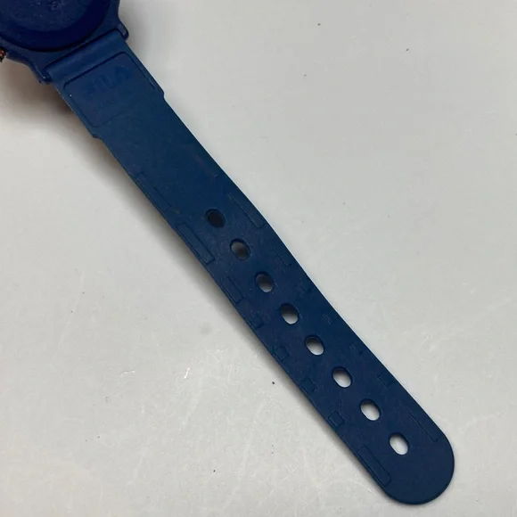 Fila vintage 95M watch, red white blue, new battery, rubber strap, date feature